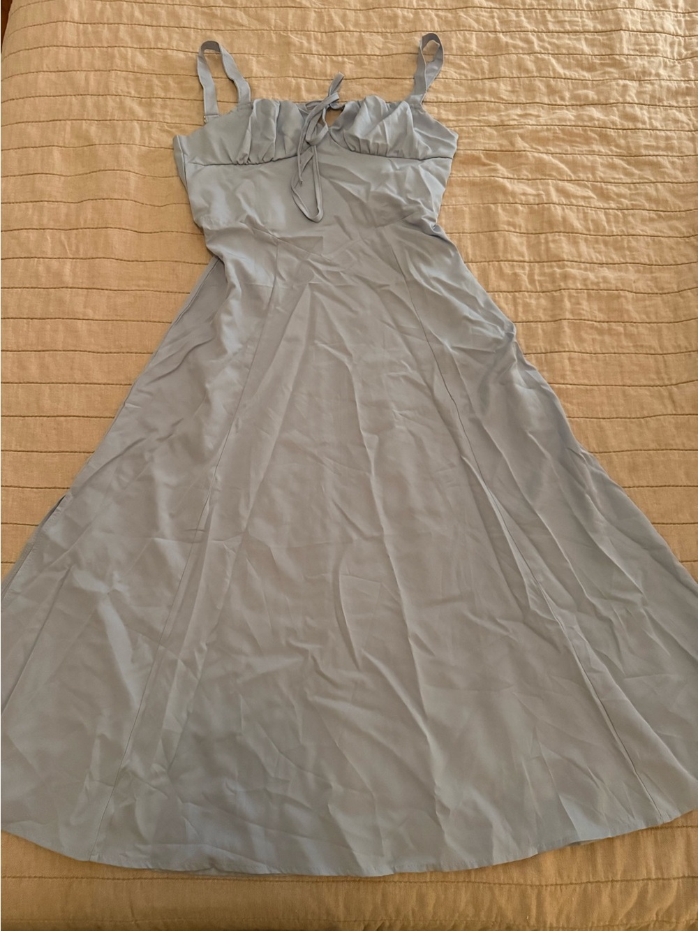 Light Blue Spaghetti Strap A-Line Dress